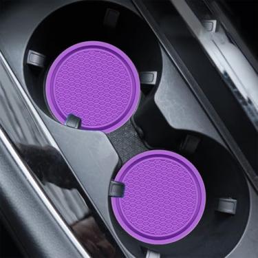 Imagem de Pacote de 2 porta-copos de silicone, design simples de padrão de grade de favo de mel, antiderrapante, resistente a altas temperaturas, adequado para acampamento ao ar livre e colocar copos de água no