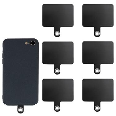 Imagem de 6 abas de corda para celular, alça transversal preta para celular, abas multifuncionais, para a maioria dos smartphones, Medium, Material de PVC, metal, Sem Pedra Preciosa