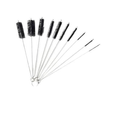Imagem de Pacote com 10 escovas de limpeza com canudo (preto) – Escova de garrafa pequena para tubos finos, copos e utensílios