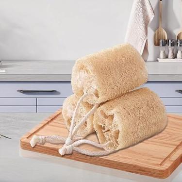 Imagem de 3 peças de esponja de bucha natural, ferramenta de lavar louça, esfregão de limpeza
