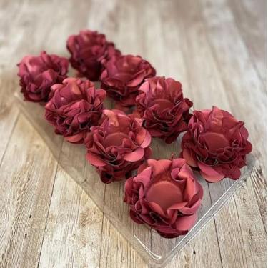 Imagem de Kit com 120 Forminhas para Doces Finos Modelo Flor Luxo – Linha Style – Ideal para Casamentos, Festas e Decoração de Mesa Elegante(MARSALA,120 UNIDADES)