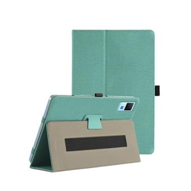 Imagem de Capa para tablet DOOGEE U13/U13 Pro de 13 polegadas, capa dobrável de couro PU FJIASTB com suporte para caneta e alça de pulso, portátil para viagens de negócios (verde)