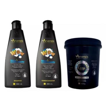 Imagem de Kit Arvensis Shampoo E Condicionador Wow + Geleia Suave 450g