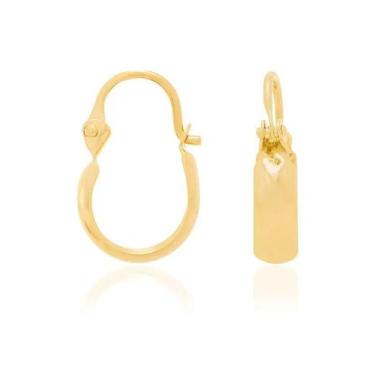 Imagem de Brinco Rommanel folheado a ouro infantil argola lisa 520763