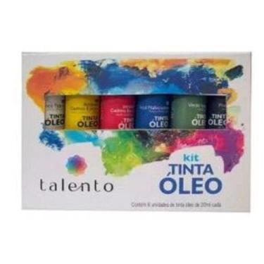 Imagem de Kit de Tinta Óleo Talento Com 6 Cores de 20 ml - Daiara/Talento