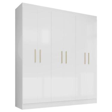 Imagem de Guarda Roupa Casal Ipê 6 Portas Branco Fosco - Kits Paraná