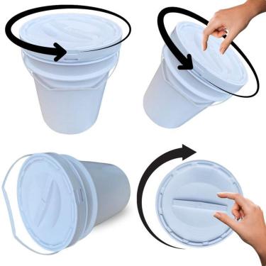 Imagem de Balde Para Fazer Slime 20L Tampa De Rosquear - Kit 7 Pçs