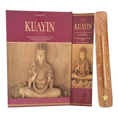 Imagem de Incenso Massala Goloka Kuayin 12 Unidades + Incensário