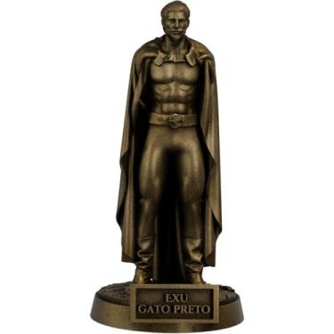 Imagem de Estátua Exu Gato Preto Umbanda Candomblé (Cor Ouro Velho)