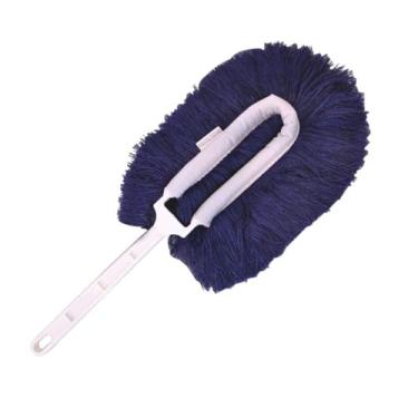 Imagem de Espanador Eletrostático Limpeza Seca Limpa Sem Levantar Pó Espanador manual Cabo Curto Lavável Tira pó de Móveis Quadros Carro Computador Tira Pó sem espalhar Eficiente Ação Eletrostática Azul