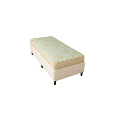 Imagem de Cama Box Solteiro Sintético + Colchão Cali Espuma D23 Toraflex 88x188x54 Branco