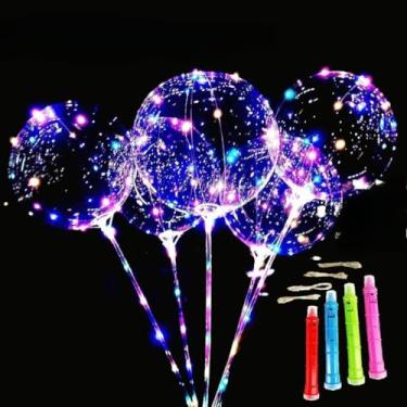 Imagem de Kit Festa Decoração, Kit 10/20/30 e 50 Balões Transparente Balão Bubble Luz Cristal para Festa e Eventos com Led 24 Polegadas(KIT COM 20)