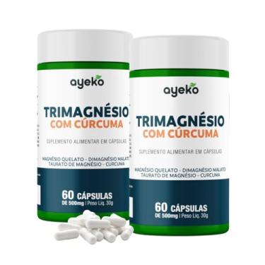 Imagem de 2X Três Magnesios c/Curcuma (Quelato, Malato, Taurato) 60caps - Ayeko