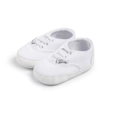 Imagem de Tênis infantil para meninos e meninas, sem cadarço, antiderrapante, para caminhada, A1/branco, 12-18 Months Toddler