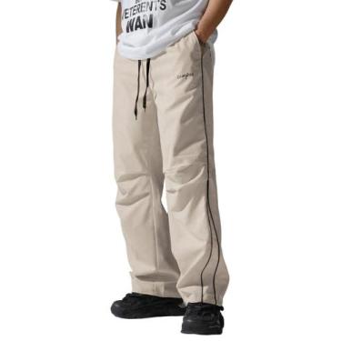 Imagem de Calça de moletom ZAFUL Parachute Y2k Baggy para homens Apricot XL