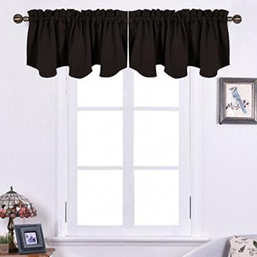 Imagem de Cortinas blackout para janela – 132 cm x 45,7 cm com bolso de mastro recortado, tratamento de janela curta, painéis de camada para decoração de casa, marrom caramelo (2 unidades)
