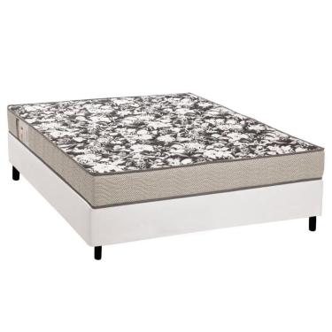 Imagem de Cama Box Casal: Colchão Espuma Ortobom Physical Ultra Resistente + Base Crc Courano White(138X188)