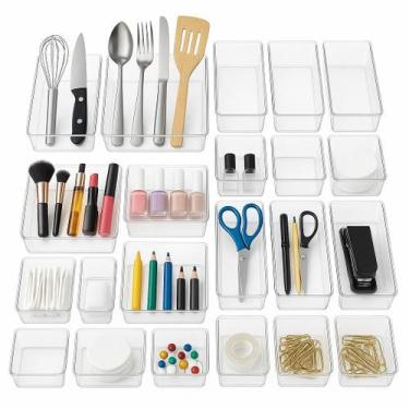 Imagem de Organizador Multiuso Modular Kit com 25 Geladeira Armários Gavetas Des