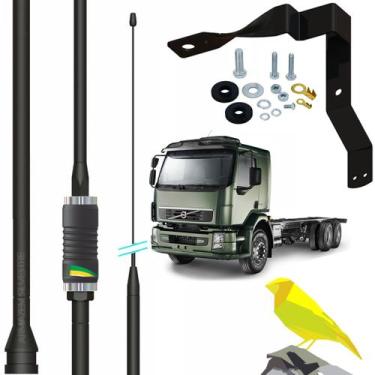 Imagem de  Antena Px Bobinada 100w Canarinho Black Suporte Parabrisa Motorista V