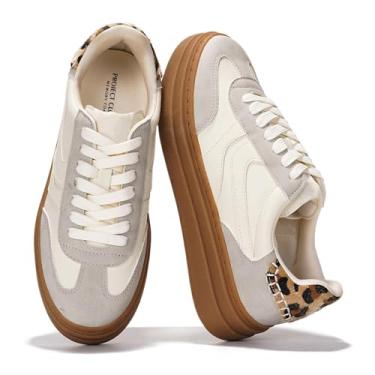 Imagem de Project Cloud Tênis Plataforma Feminino - Palmilha De Espuma Viscoelástica, Calçados Femininos, Sola Leve E Antiderrapante, Tênis Fashion Com Cadarço (Dodge, Branco, 8.5) Branco