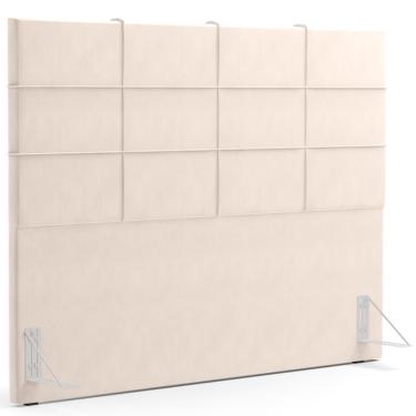 Imagem de Cabeceira Cama Box Casal King 195 Cm Roma W01 Suede Bege - Lyam