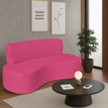 Imagem de Sofá Curvo 2 Lugares Amsterdã 140cm Suede Cor Pink