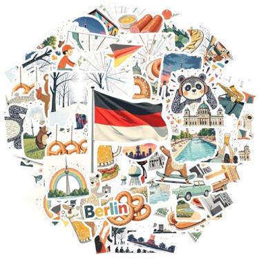 Imagem de 70 peças Alemanha Oktoberfest Arquitetura Cultura Alimentar Adesivos Animais Brinquedos Vibrantes Decalques Graffiti para DIY Telefone Laptop Scrapbook Bicicleta Laptop Bagagem Scrapbook Adesivo