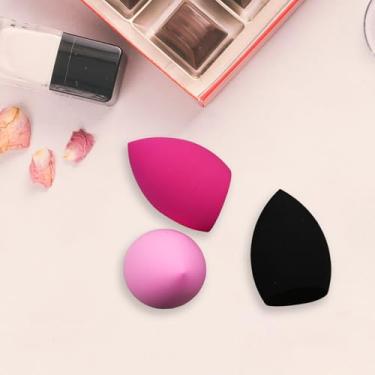 Imagem de Conjunto de 3 esponjas de maquiagem macias para base líquida, creme e pó, esponja de beleza para liquidificador, esponja de base durável, esponja de maquiagem para uso seco e molhado para o rosto
