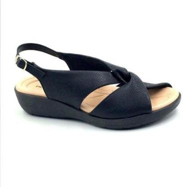 Imagem de Sandália Piccadilly Anabela Fascite Preta 239015-Feminino