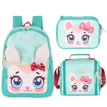 Imagem de Kit Mochila Lancheira Estojo Bolsa Escolar Cute Pet Up4you-Feminino