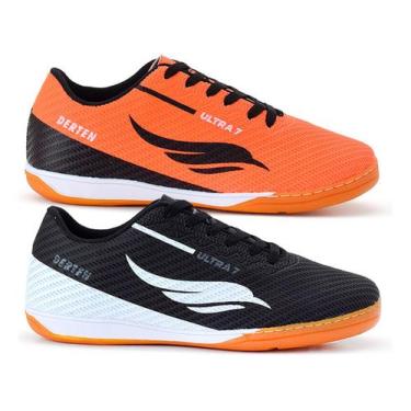 Imagem de Kit 2 Chuteiras Futsal Tênis Salão Indoor Quadra Futebol Resistente Or