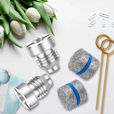 Imagem de Kit de filtro de 6 peças 1.1 com orifício para canhão de espuma e bocal de orifício de espuma com ferramentas de limpeza canhão 3000 psi, pontas de rosca universais de 1,1 mm, canhões de espumas para