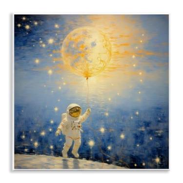 Imagem de Stupell Industries Astronauta com arte de parede de balão cósmico sonhador, design de Angie Hawke, 12 x 12
