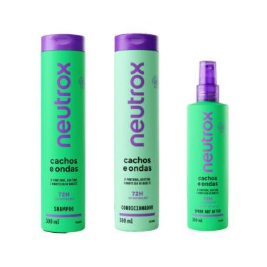 Imagem de Kit Neutrox Cachos Ondas Cond 300Ml+Sh 300Ml+Spray 300Ml