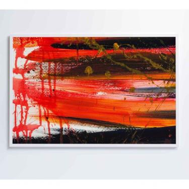 Imagem de Quadro Pintura Vermelho 60x40 Cm Adesivo Fotográfico