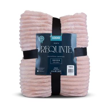 Imagem de Manta Microfibra Requinte Queen Canelada 220x240cm - Uzoo Manta Microfibra Flannel Requinte Queen Canelada 220x240cm Rose