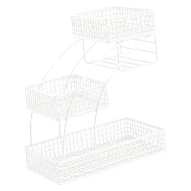 Imagem de Bothyi Cesta de Frutas, Legumes, Pães E Lanches com 3 Níveis, Organizador de Cozinha Elegante E Multifuncional, Fruteira para Mesa de Jantar E Festas, Branco
