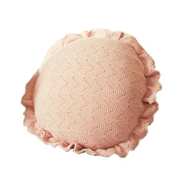 Imagem de XLWLLNJ Almofada Circular para Piso, Acessório de Decoração Boho, Almofada Tatami para Ambientes Internos, Sala de Estar, Dormitório, Rosa