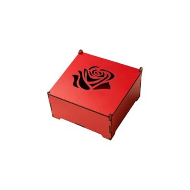 Imagem de Caixa de Presente Amor em MDF – Tampa Vazada Namorados dia das Mães 15cm (Vermelho)