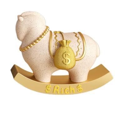 Imagem de Wswqop Enfeite em miniatura de cavalo para decoração de casa, presente, estátua de resina, escultura de mesa para quarto, artigos de festa.
