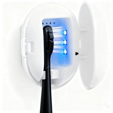 Imagem de Recipiente de escova de dentes elétrica, branco, estojo de viagem para escovas de dentes e cabeças de escova, armazenamento compacto e higiênico, serve na maioria das escovas de dentes elétricas