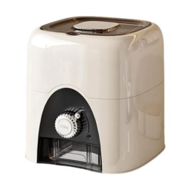 Imagem de FytStycale Caixa de Armazenamento de Arroz Dispensador de Cereais Balde Tampa Selada Recipiente de Alimentos Secos Armário Dispensador de Alimentos, Creme M