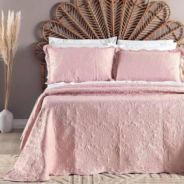 Imagem de Colcha Queen Angele Dupla Face 200 Fios Bordado 3 Peças - Salvia