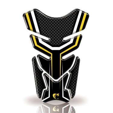 Imagem de Protetor De Tanque Adesivo Carbono Moto Honda, Yamaha E Suzuki Amarelo E Preto