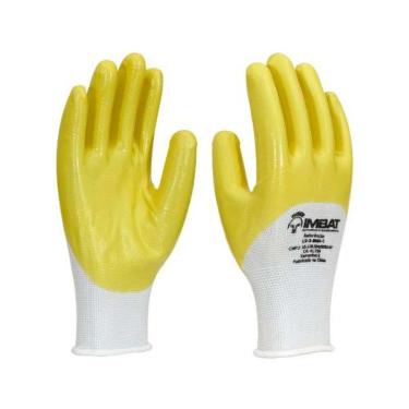 Imagem de Luva De Segurança Algodão Nitrílica Amarela Tamanho 9 (g) - Uso Doméstico E Profissional