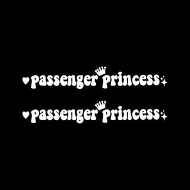 Imagem de 2 peças de adesivos de princesa de passageiro, decalques de carro, adesivo de vinil com letras de espelho automático, acessórios universais de decoração de interiores de carro, espelhos retrovisores