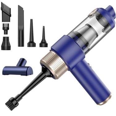 Imagem de Aspirador portátil sem fio para carro – compacto e leve com sucção de alta potência, filtro lavável e luz LED para limpeza de interiores de automóveis, teclado, mesa e pelos de animais de estimação