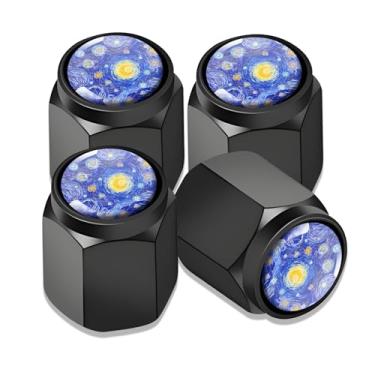 Imagem de 4 peças de tampas de haste de válvula de pneu, ajuste universal de alumínio para carros, caminhões, SUVs, motocicletas, bicicletas, acessórios de decoração de roda, haste de válvula, capas à prova de