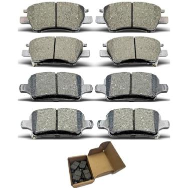 Imagem de Kits de pastilhas de freio adequados para Chevrolet Bolt EUV (LT), 2017-2022 para Chevrolet Bolt EV, 2016-2019 para Chevrolet Cruze, Volt D1844 D1857 8 peças de pastilhas de freio dianteiras traseiras