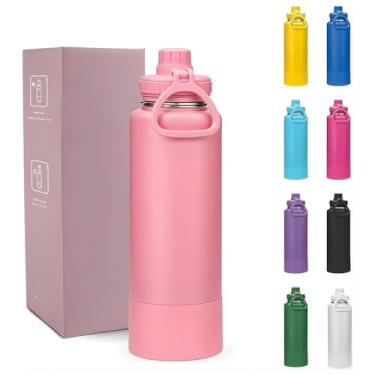 Imagem de Kirk Garrafa Térmica 800ml Profissional | Aço Inox 304, Dupla Camada a Vácuo, Base Antiderrapante | Mantém Gelado por 24h e Quente por 12h, Tampa com Bico Esportivo (Rosa Claro)